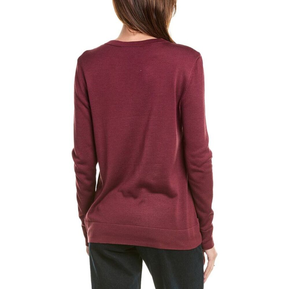 Oscar De La Renta Womens Dahlia Inset Silk-Blend Cardigan, Red - Picture 2 of 3